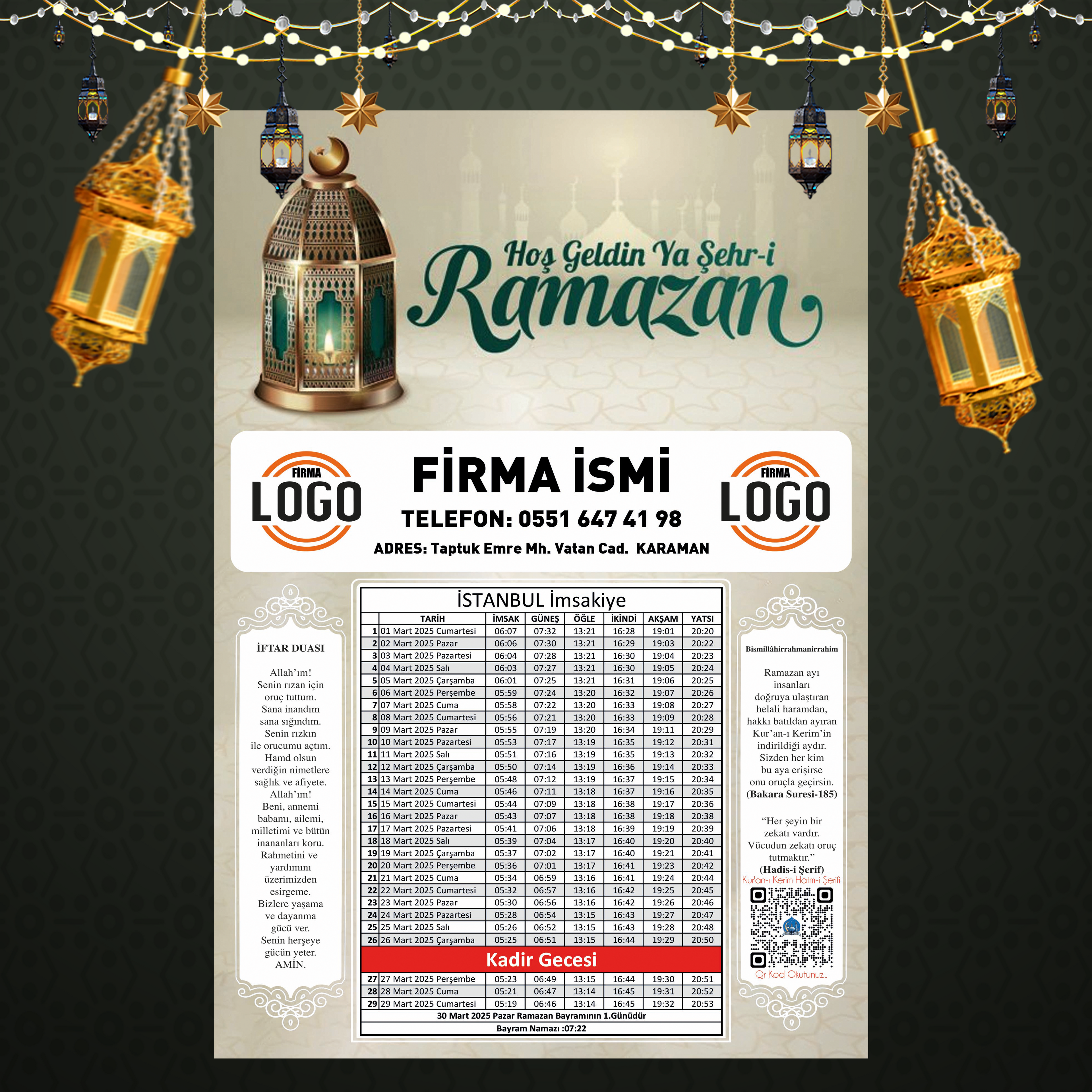 Ramazan İmsakiyesi - 1019