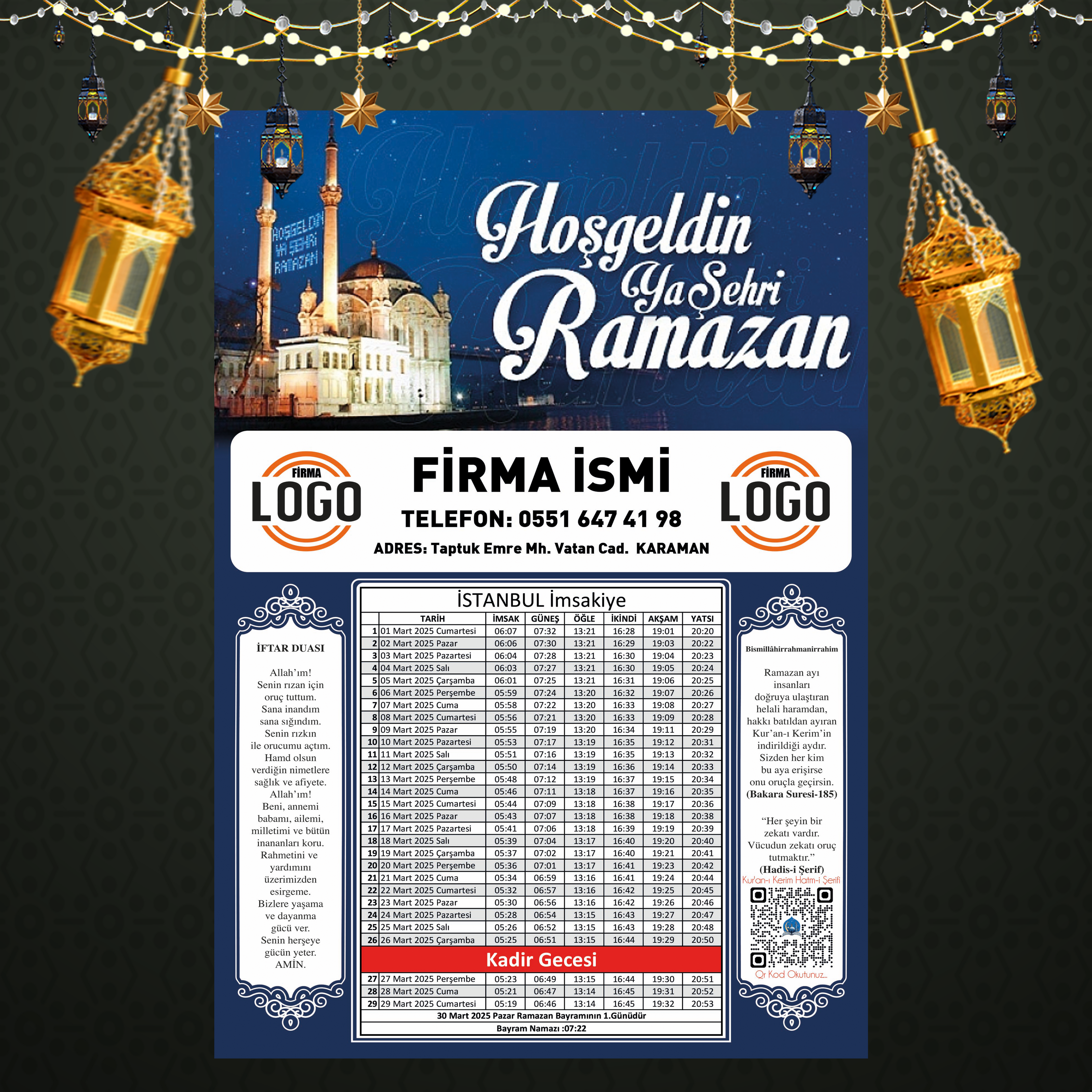 Ramazan İmsakiyesi - 1020
