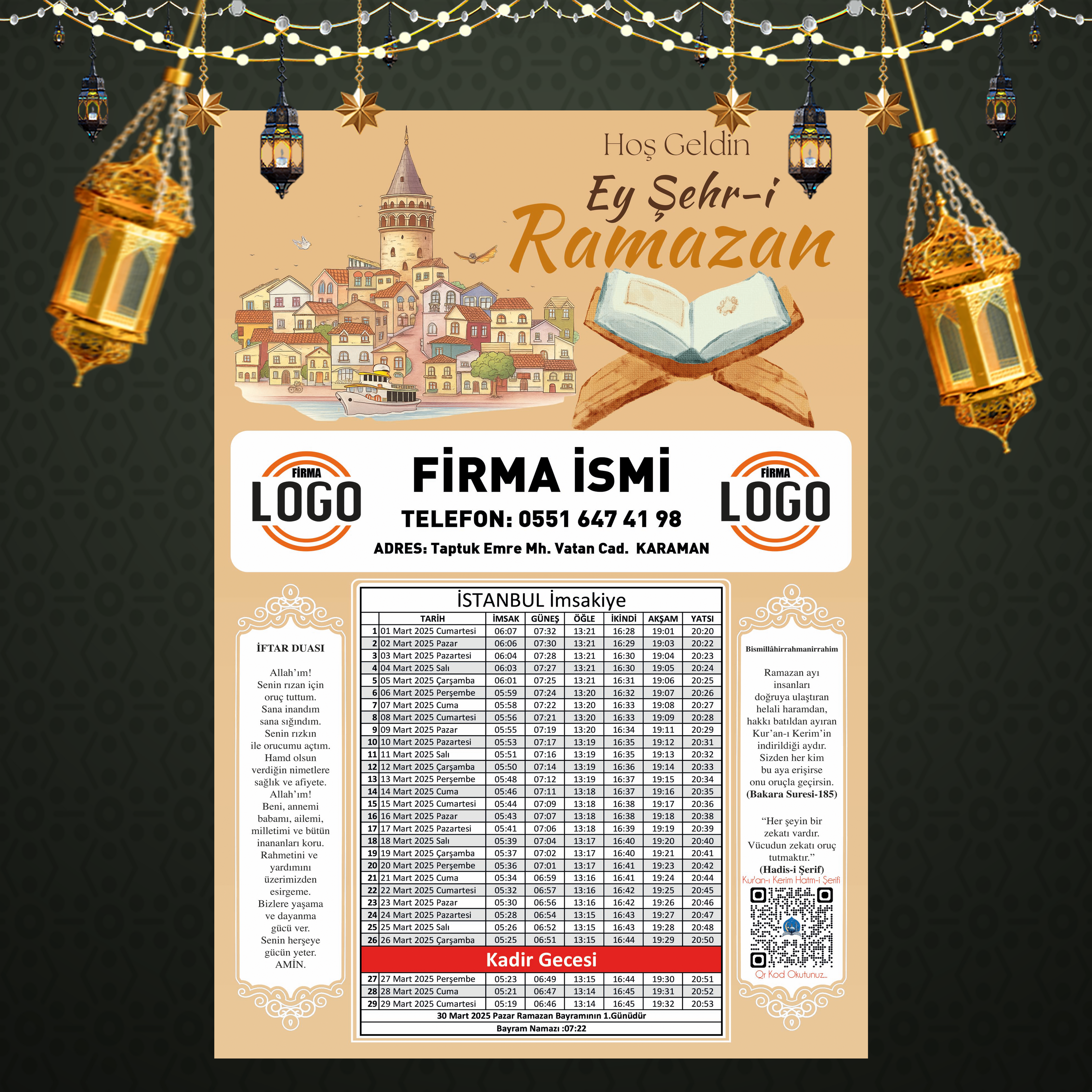 Ramazan İmsakiyesi - 1021