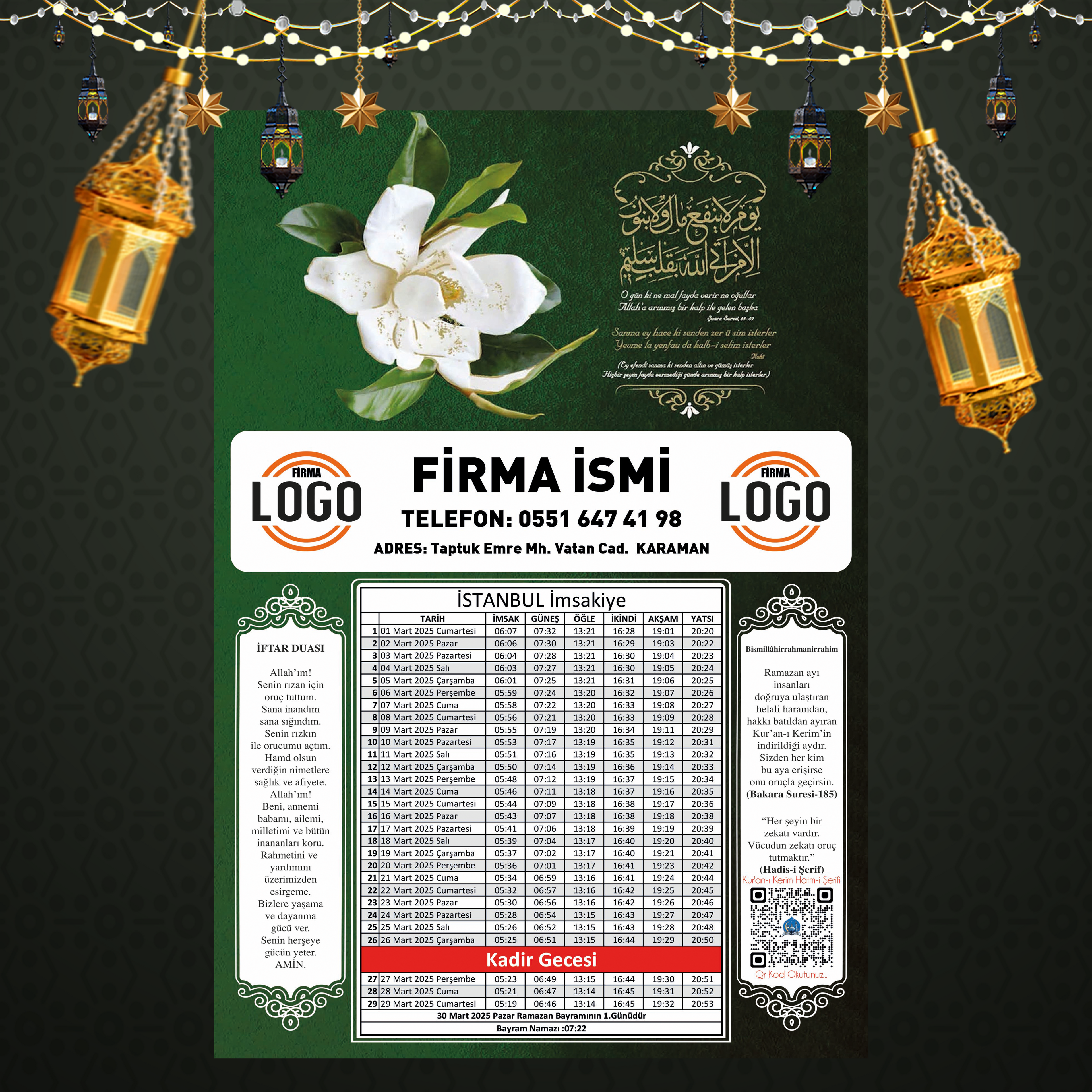 Ramazan İmsakiyesi - 1022