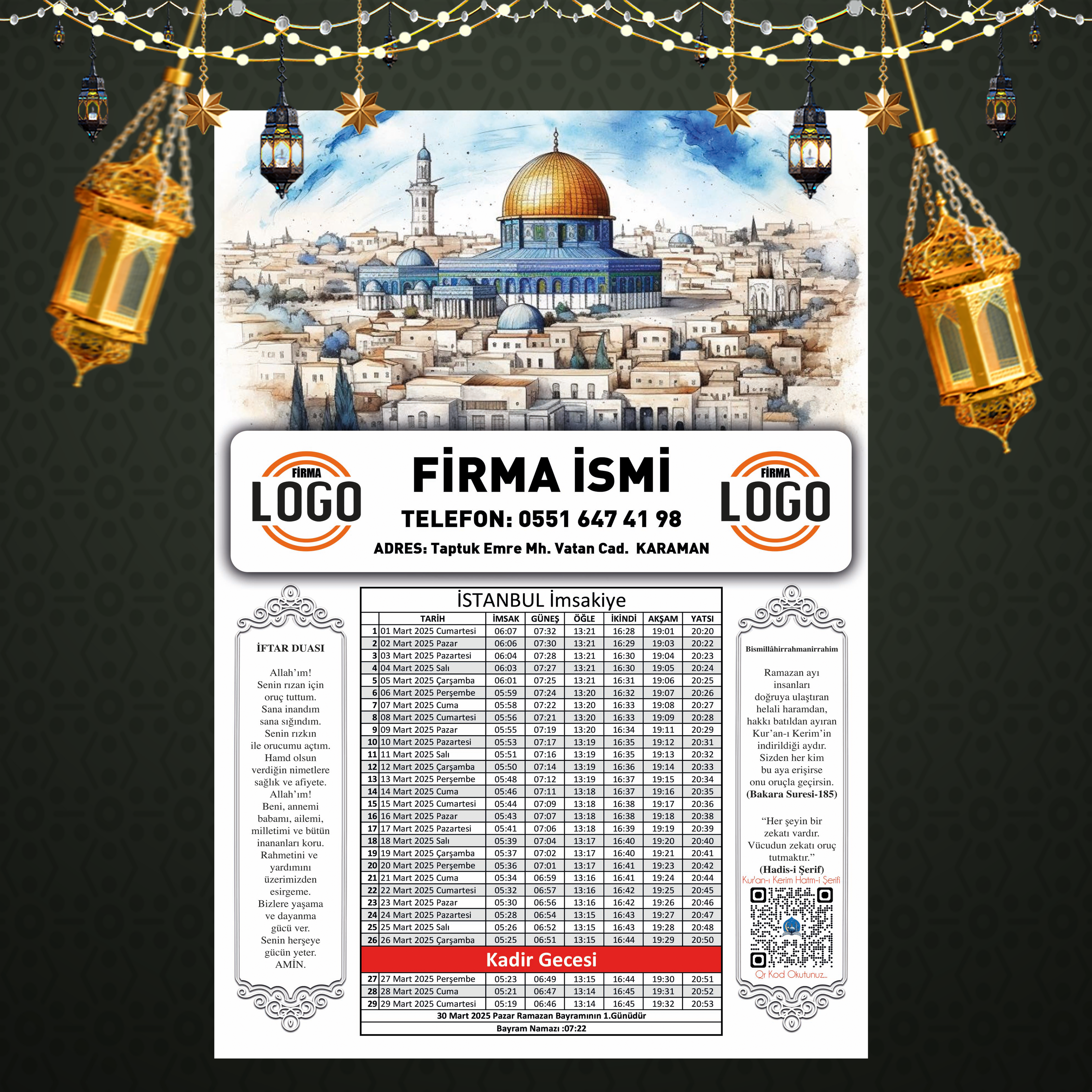 Ramazan İmsakiyesi - 1027