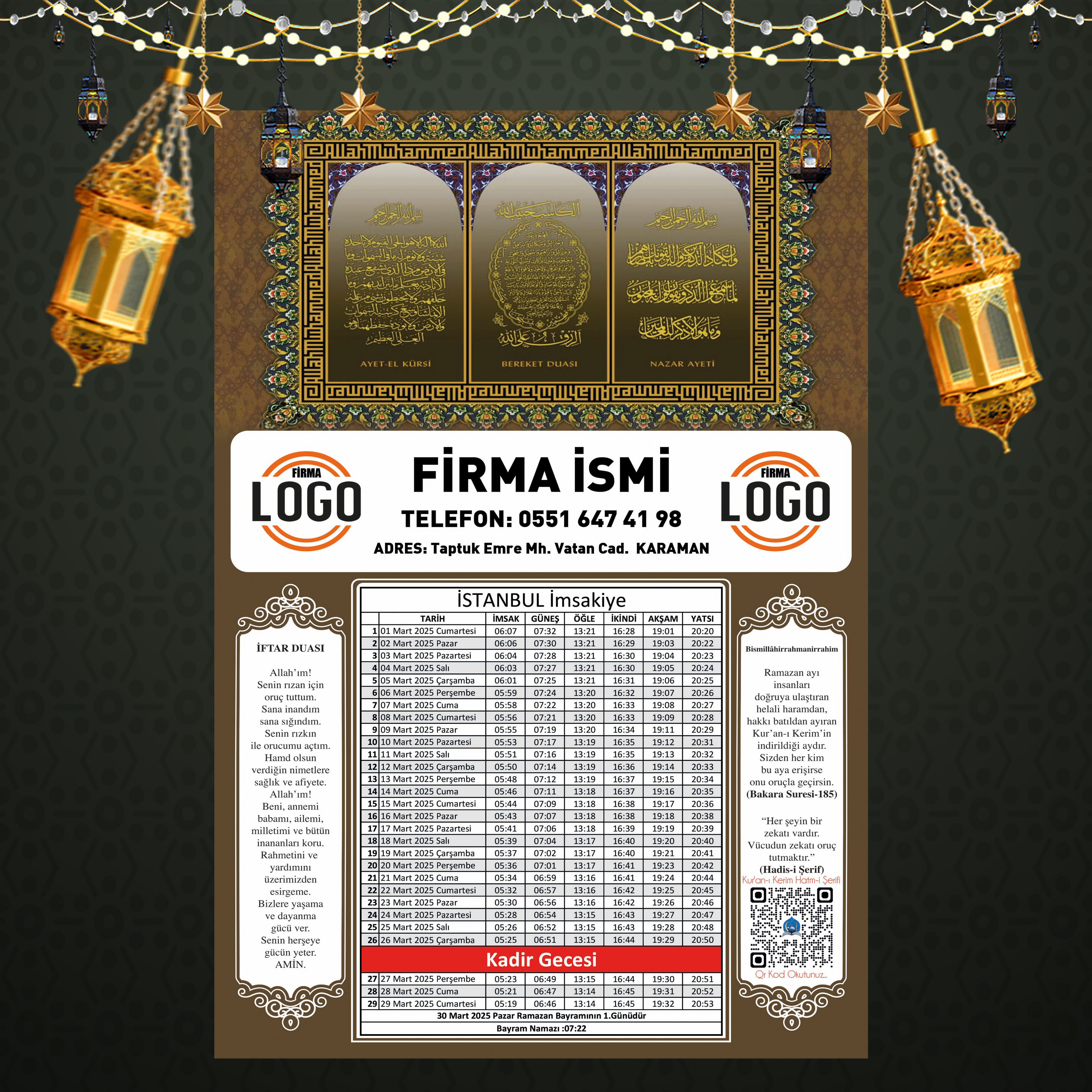 Ramazan İmsakiyesi - 1028