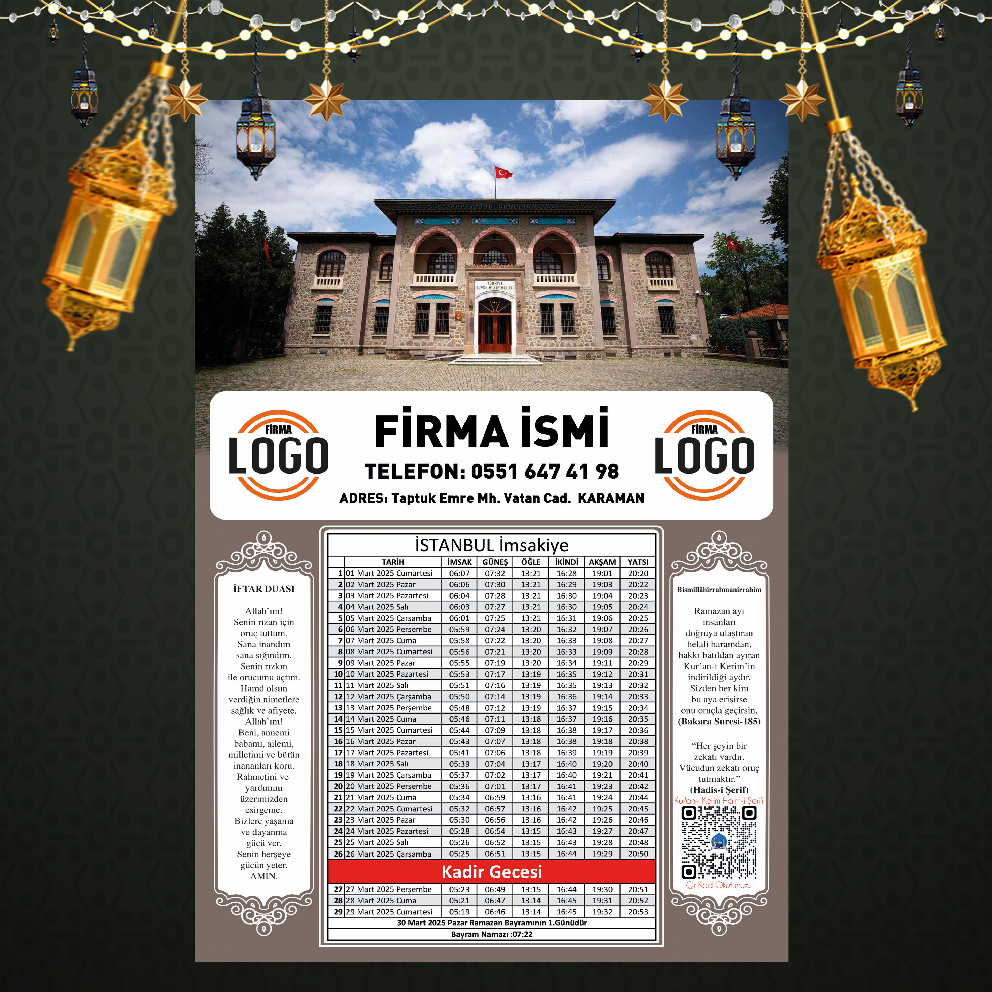 Ramazan İmsakiyesi - 1033