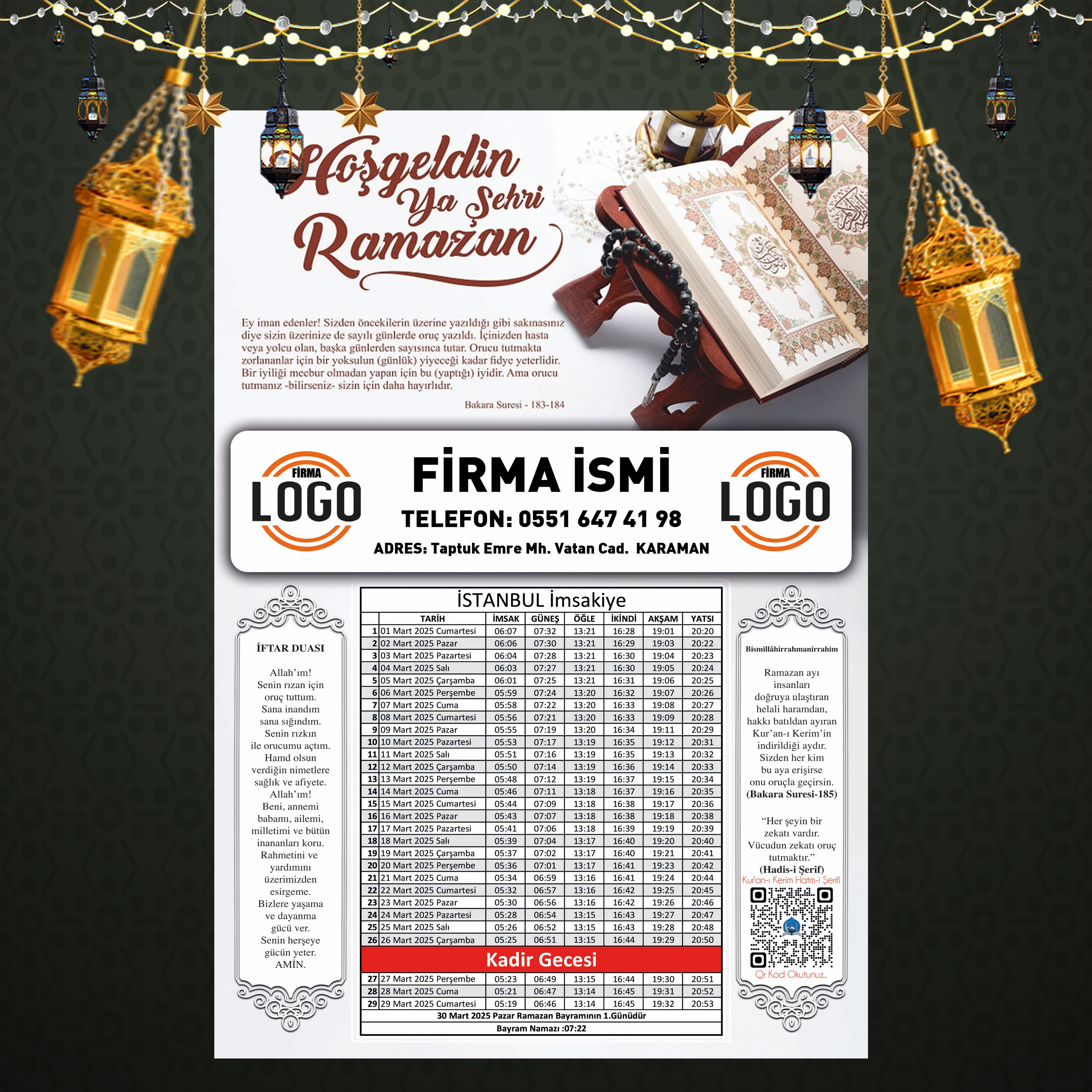 Ramazan İmsakiyesi - 1034