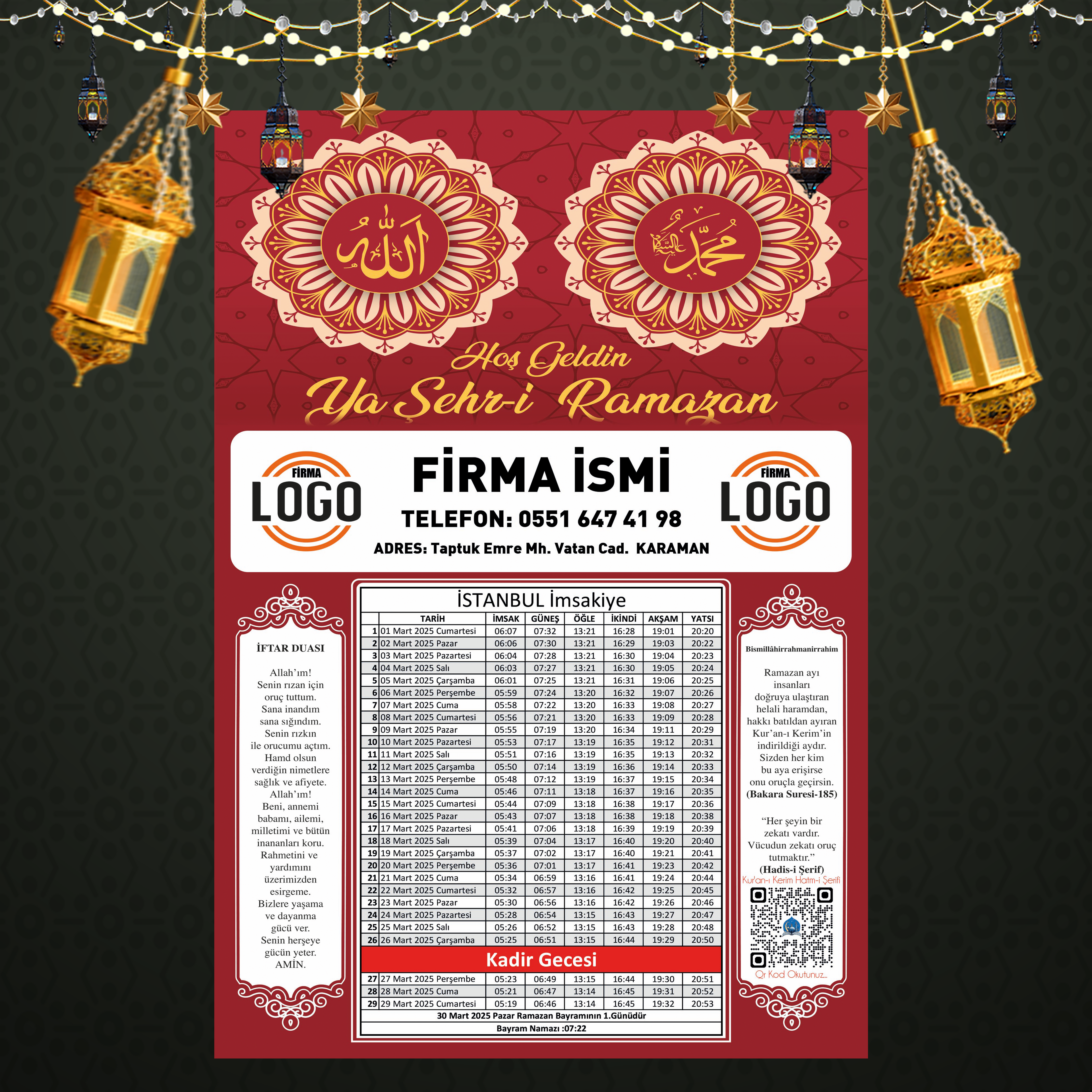 Ramazan İmsakiyesi - 1048