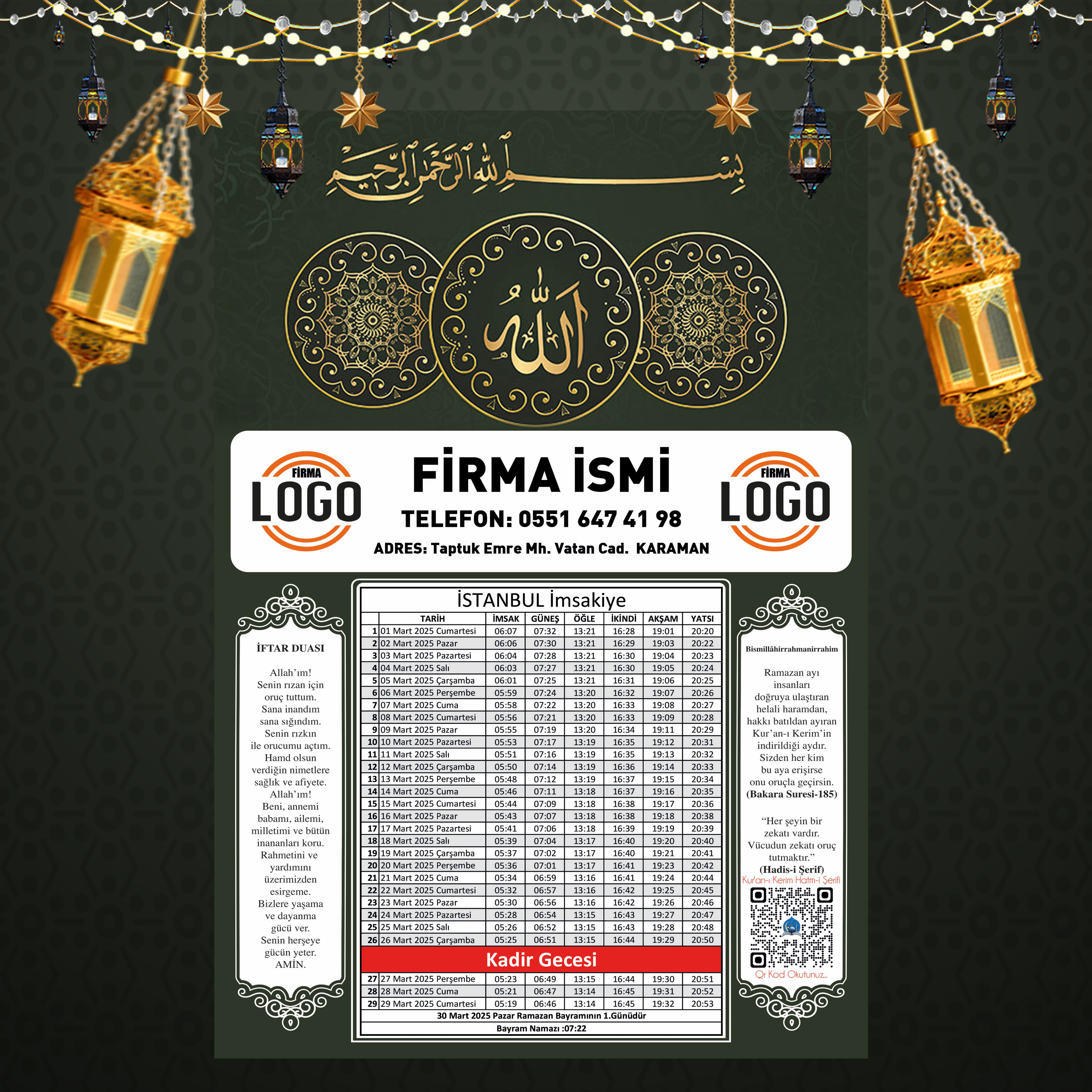 Ramazan İmsakiyesi - 1050