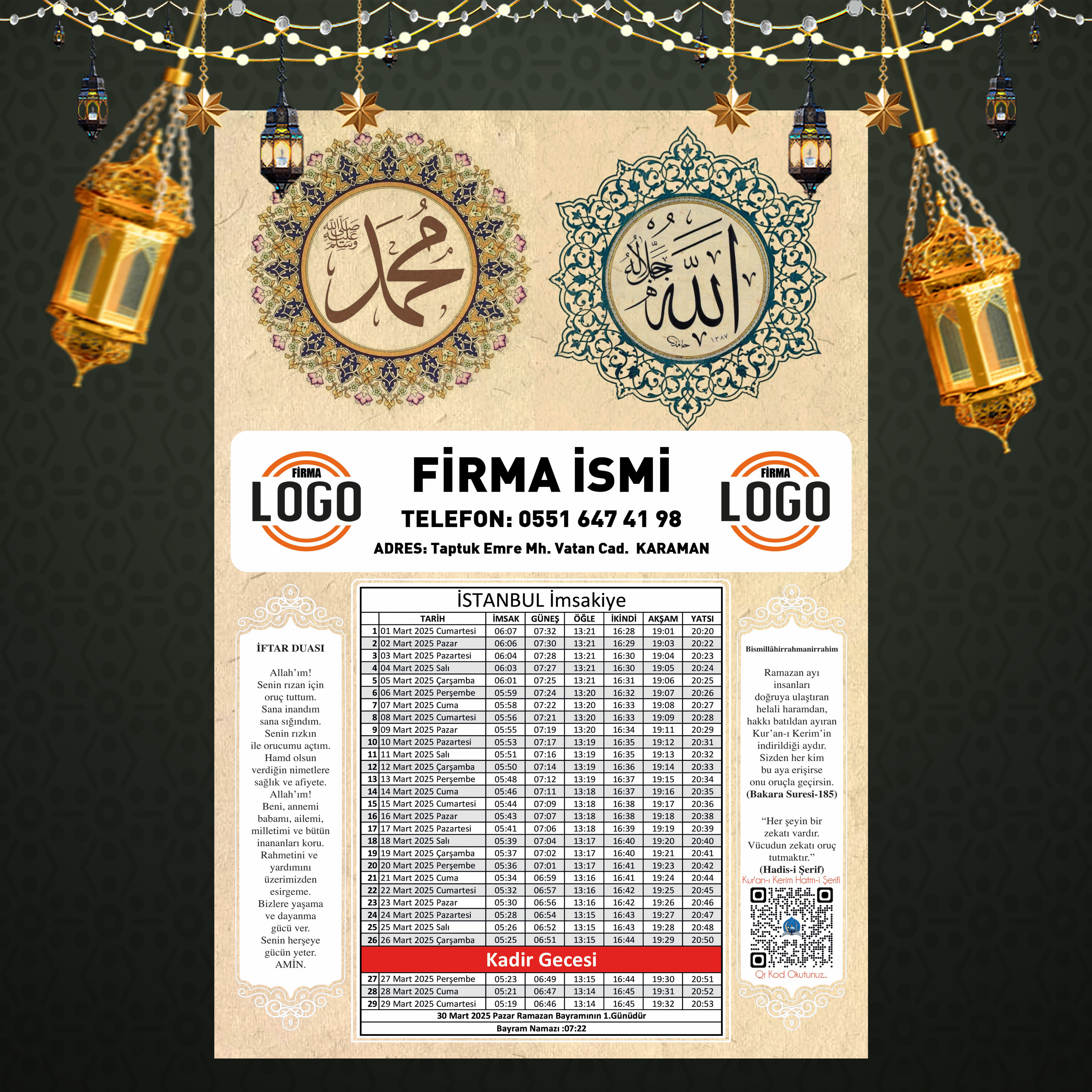 Ramazan İmsakiyesi - 1024
