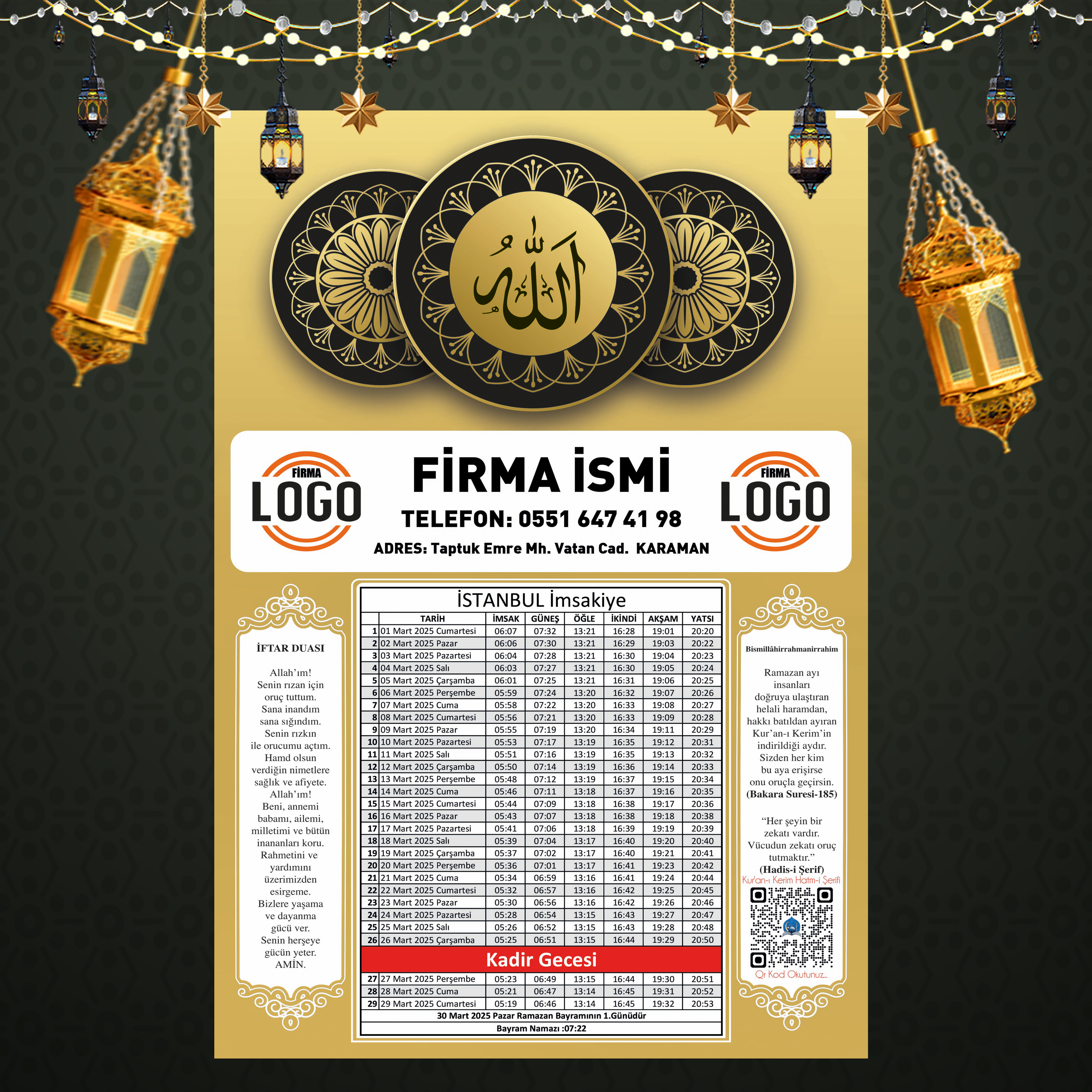 Ramazan İmsakiyesi - 1003